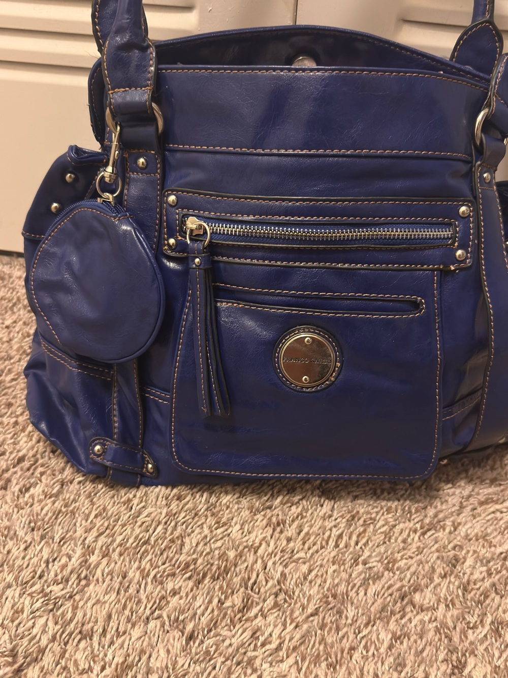 Franco Sarto Royal Blue Shoulder Bag with Coin Pouch